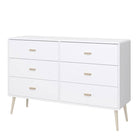 Mino 6 Drawer Chest Of Drawers In Pure White - Price Crash Furniture