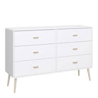 Mino 6 Drawer Chest Of Drawers In Pure White - Price Crash Furniture