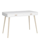 Mino Home Office Writing Desk With 2 Drawers In Pure White - Price Crash Furniture