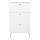 Mino Shoe Cabinet With 3 Folding Doors In Pure White - Price Crash Furniture