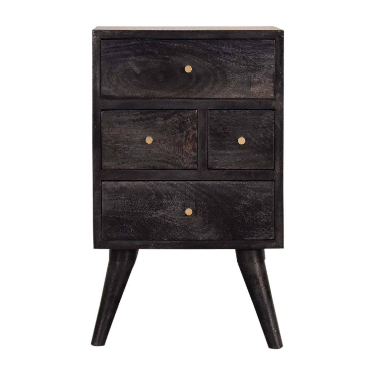 Multi Drawer Ash Black Bedside by Artisan Furniture - Price Crash Furniture