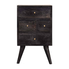 Multi Drawer Ash Black Bedside by Artisan Furniture - Price Crash Furniture