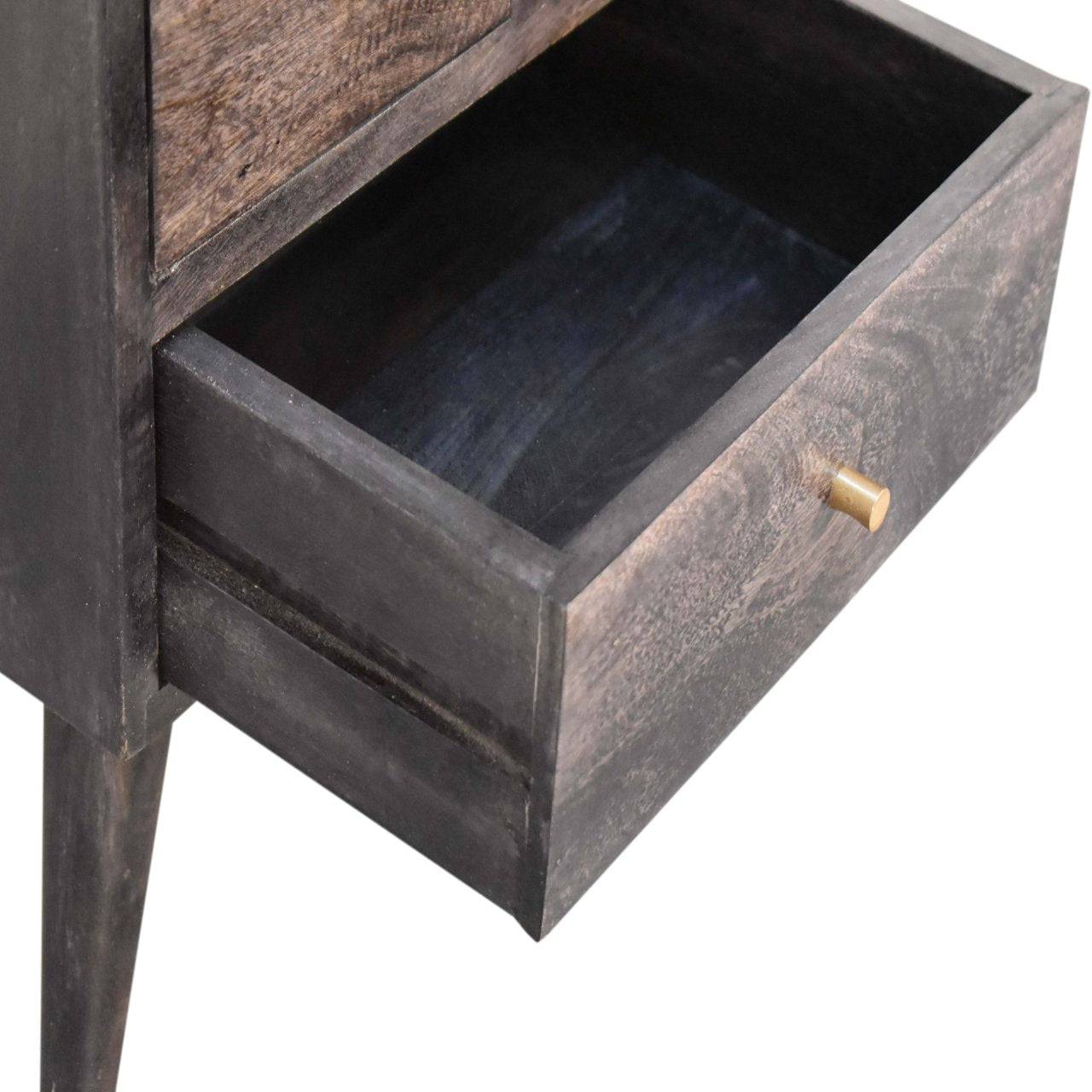 Multi Drawer Ash Black Bedside by Artisan Furniture - Price Crash Furniture