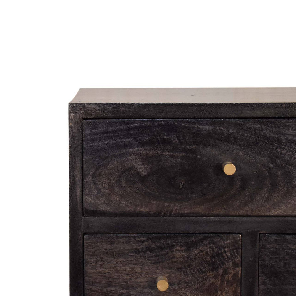 Multi Drawer Ash Black Bedside by Artisan Furniture - Price Crash Furniture