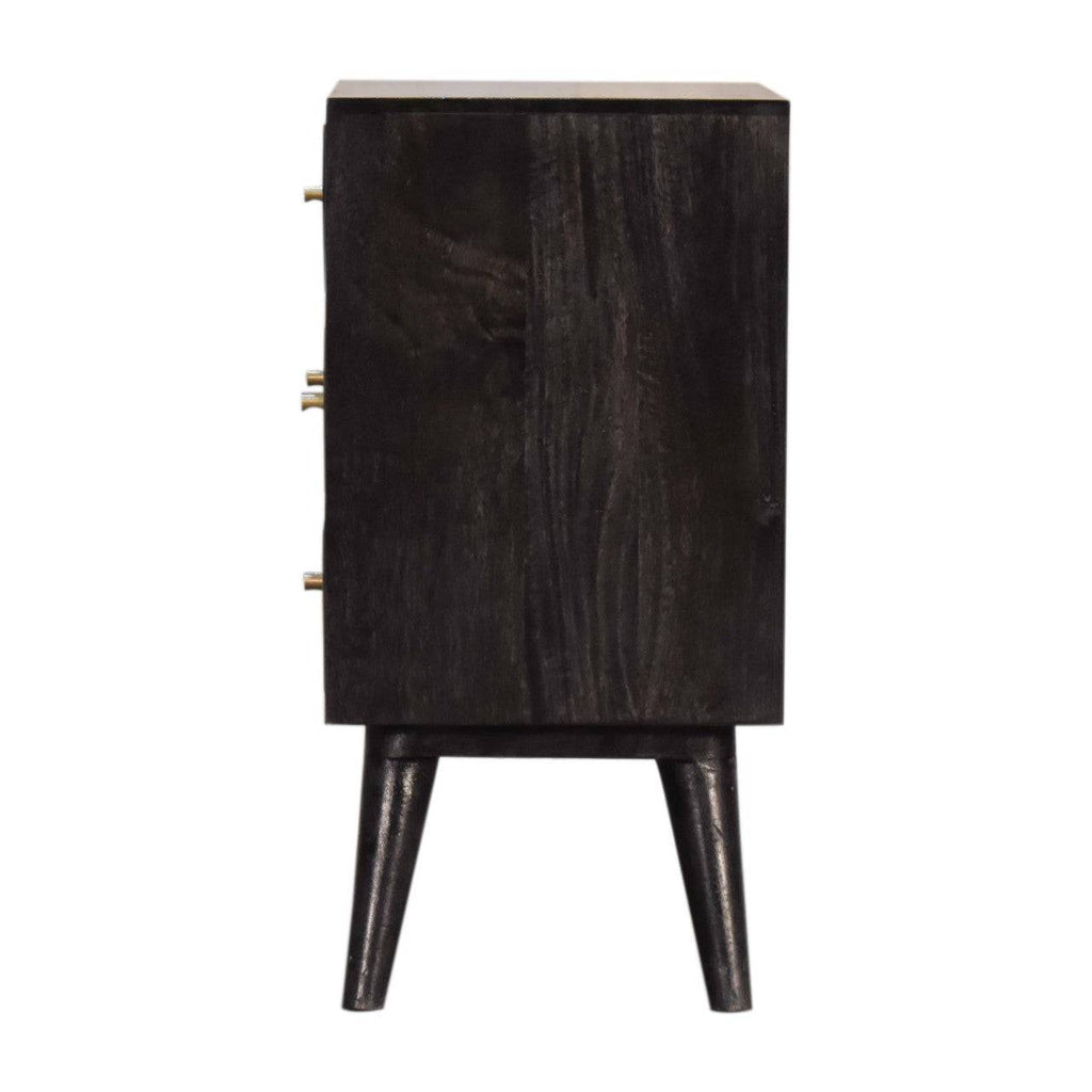 Multi Drawer Ash Black Bedside by Artisan Furniture - Price Crash Furniture