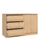 Naia Storage Unit With 1 Sliding Door And 3 Drawers In Jackson Hickory Oak - Price Crash Furniture