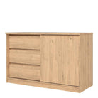 Naia Storage Unit With 1 Sliding Door And 3 Drawers In Jackson Hickory Oak - Price Crash Furniture