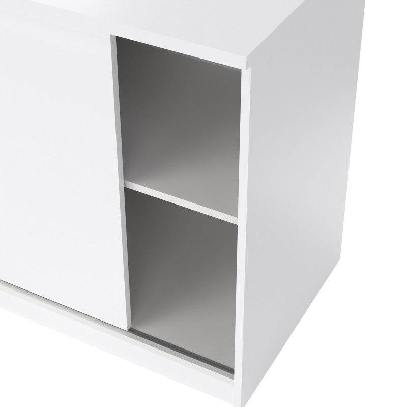 Naia Storage Unit with 1 Sliding Door and 3 Drawers in White High Gloss - Price Crash Furniture