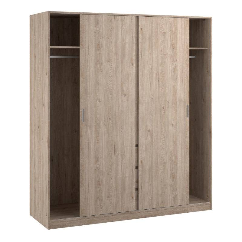 Naia Wardrobe with 2 sliding doors + 1 door + 3 drawers in Jackson Hickory Oak - Price Crash Furniture