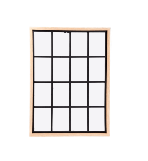 Natural Wood Effect Window Mirror 80cm - Price Crash Furniture