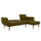 NOVOGRATZ Brittany Sectional Futon Sofa Linen Green - Price Crash Furniture