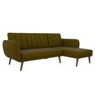 NOVOGRATZ Brittany Sectional Futon Sofa Linen Green - Price Crash Furniture