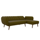 NOVOGRATZ Brittany Sectional Futon Sofa Linen Green - Price Crash Furniture