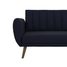 NOVOGRATZ Brittany Sectional Futon Sofa Linen Navy Blue - Price Crash Furniture