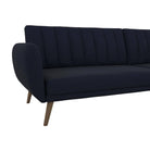 NOVOGRATZ Brittany Sectional Futon Sofa Linen Navy Blue - Price Crash Furniture