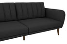 NOVOGRATZ Brittany Sofa Bed Wooden Legs - Linen - Dark Grey - Price Crash Furniture