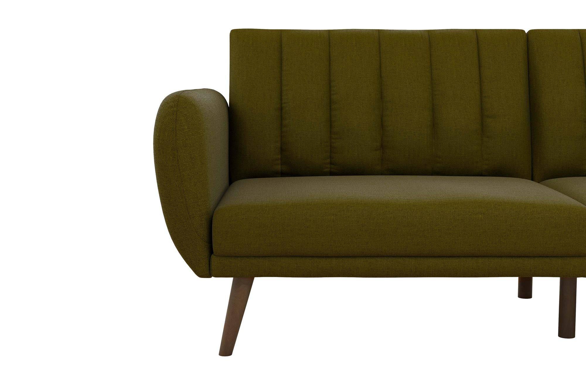 NOVOGRATZ Brittany Sofa Bed Wooden Legs - Linen - Green - Price Crash Furniture