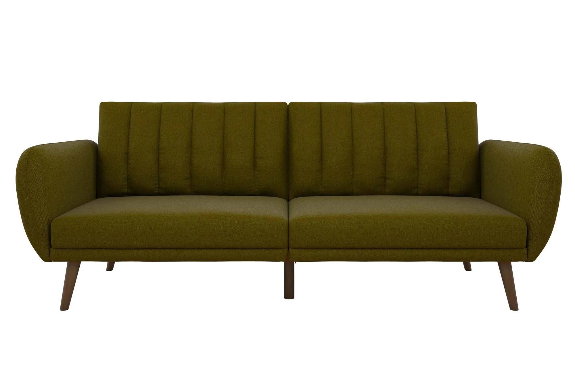 NOVOGRATZ Brittany Sofa Bed Wooden Legs - Linen - Green - Price Crash Furniture