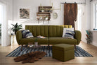 NOVOGRATZ Brittany Sofa Bed Wooden Legs - Linen - Green - Price Crash Furniture