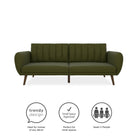 NOVOGRATZ Brittany Sofa Bed Wooden Legs - Linen - Green - Price Crash Furniture