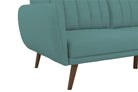 NOVOGRATZ Brittany Sofa Bed Wooden Legs - Linen - Light Blue - Price Crash Furniture