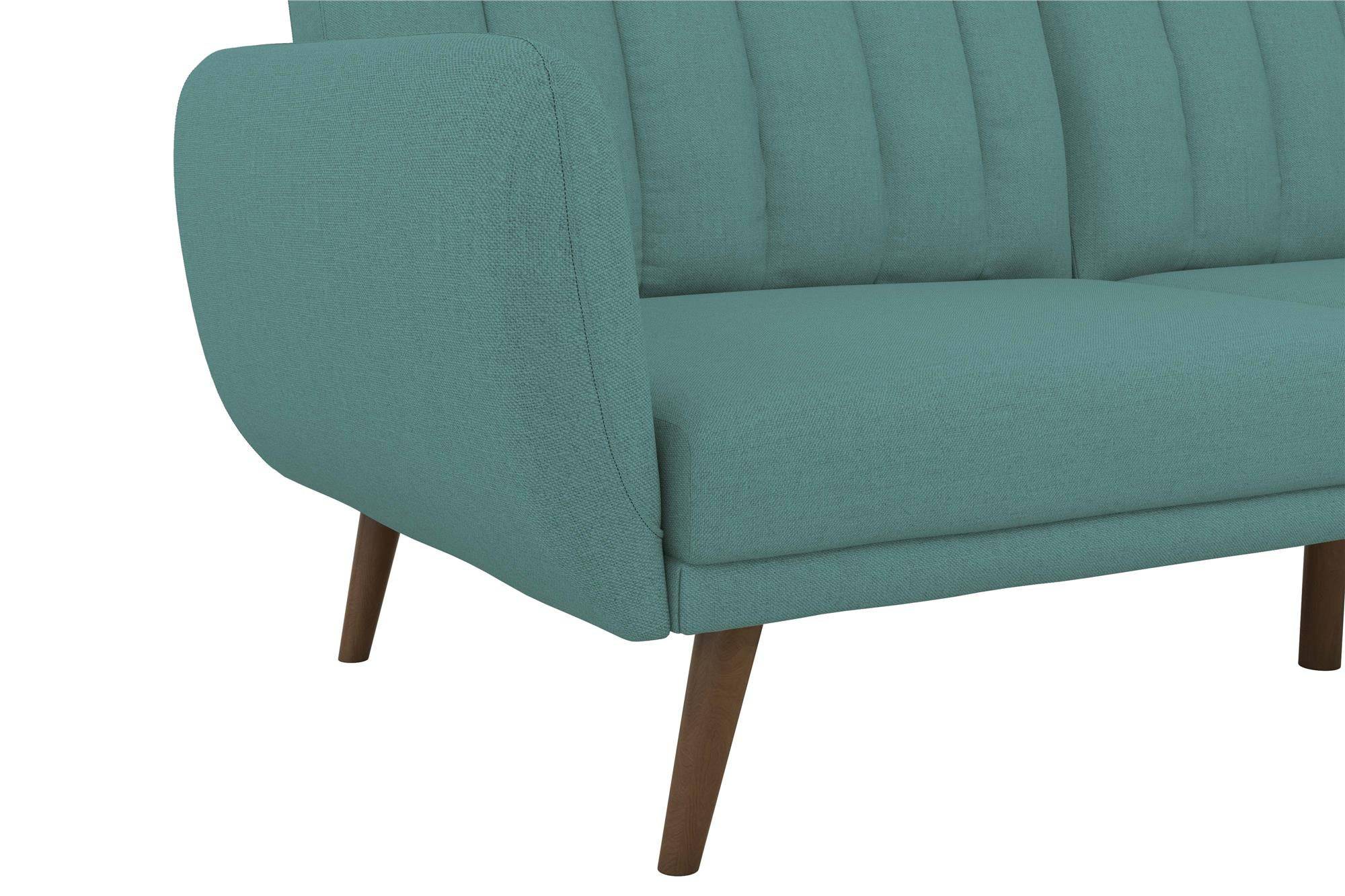 NOVOGRATZ Brittany Sofa Bed Wooden Legs - Linen - Light Blue - Price Crash Furniture