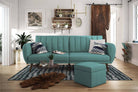 NOVOGRATZ Brittany Sofa Bed Wooden Legs - Linen - Light Blue - Price Crash Furniture