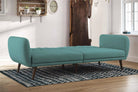 NOVOGRATZ Brittany Sofa Bed Wooden Legs - Linen - Light Blue - Price Crash Furniture