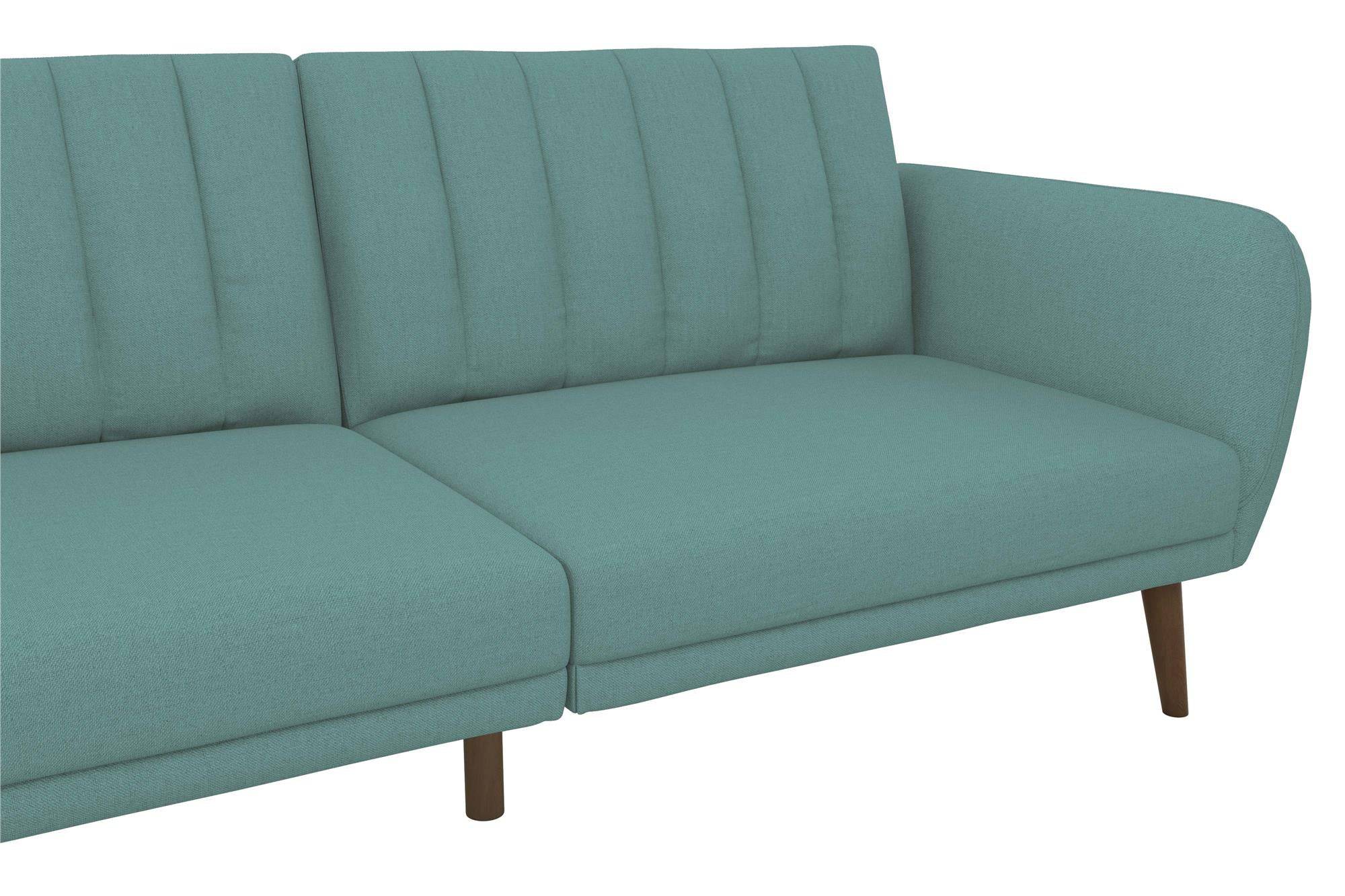 NOVOGRATZ Brittany Sofa Bed Wooden Legs - Linen - Light Blue - Price Crash Furniture