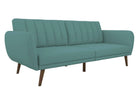 NOVOGRATZ Brittany Sofa Bed Wooden Legs - Linen - Light Blue - Price Crash Furniture