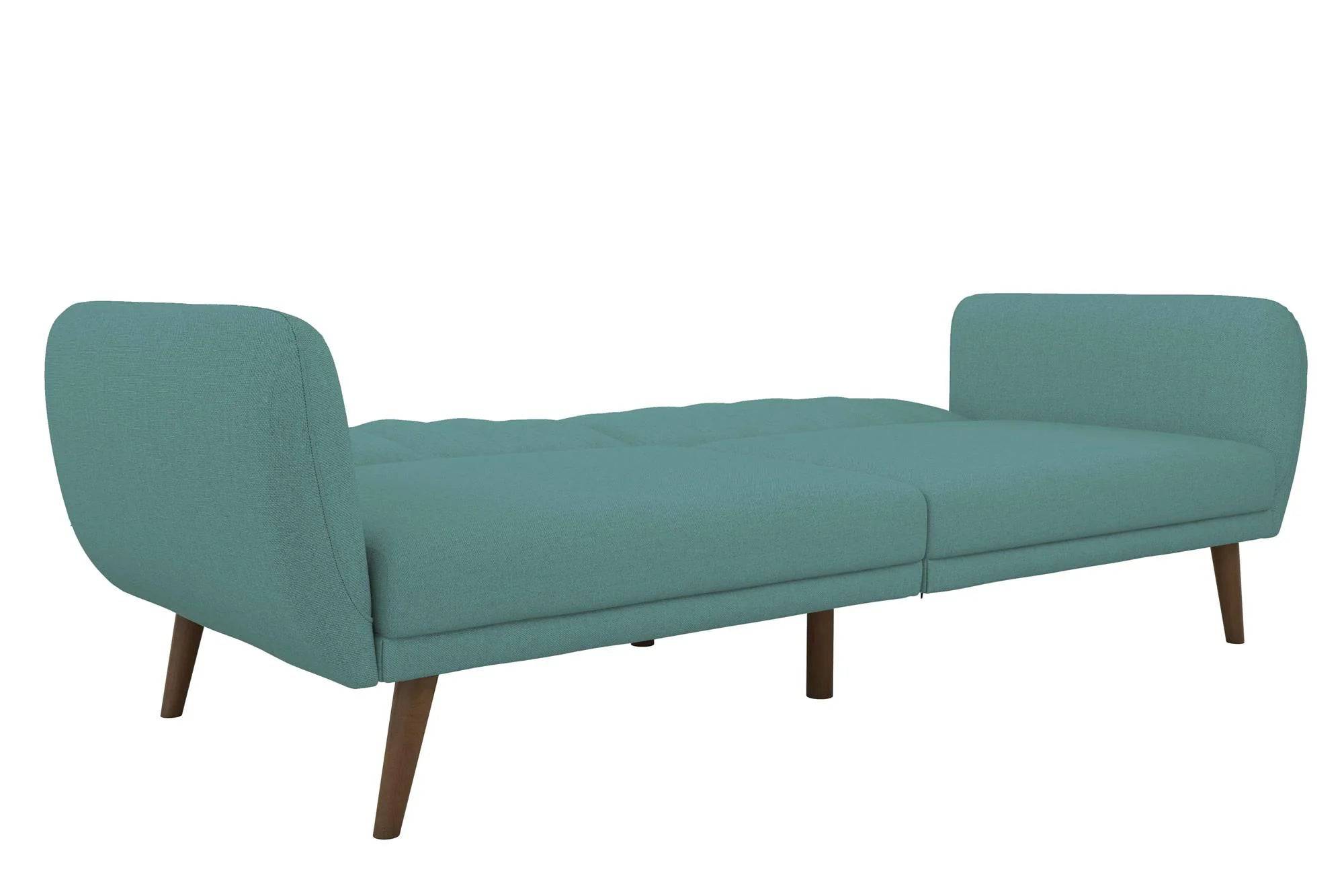 NOVOGRATZ Brittany Sofa Bed Wooden Legs - Linen - Light Blue - Price Crash Furniture