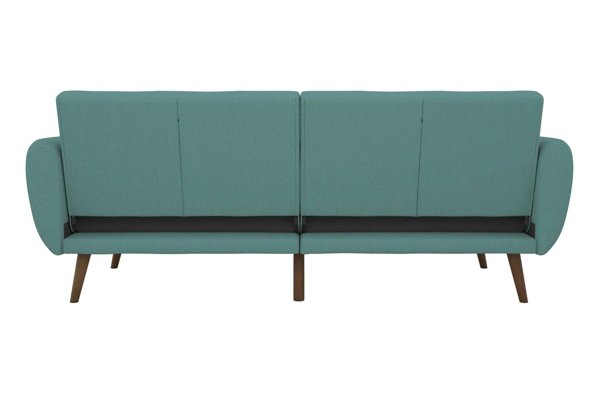 NOVOGRATZ Brittany Sofa Bed Wooden Legs - Linen - Light Blue - Price Crash Furniture