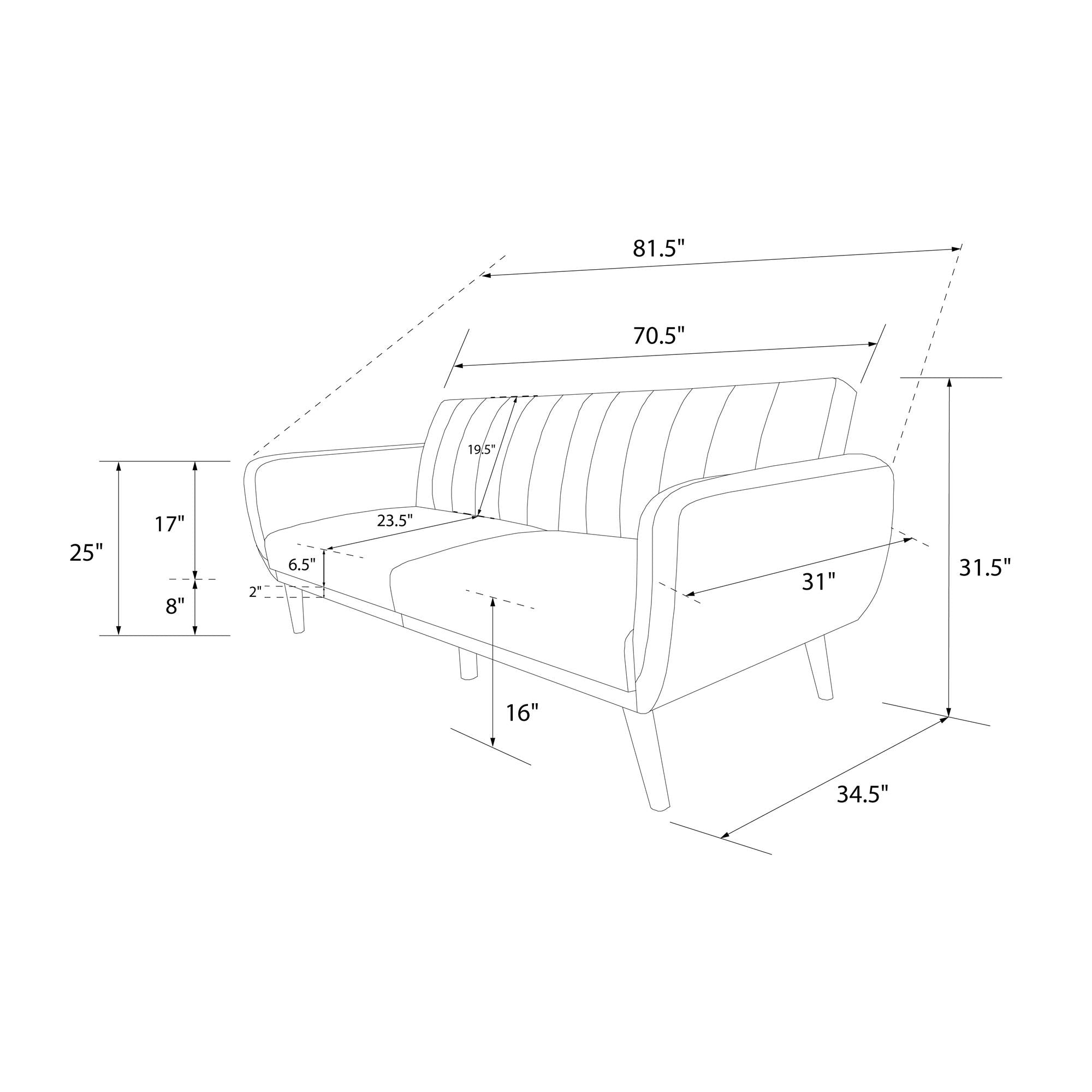 NOVOGRATZ Brittany Sofa Bed Wooden Legs - Linen - Light Grey - Price Crash Furniture