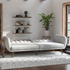 NOVOGRATZ Brittany Sofa Bed Wooden Legs - Linen - Light Grey - Price Crash Furniture