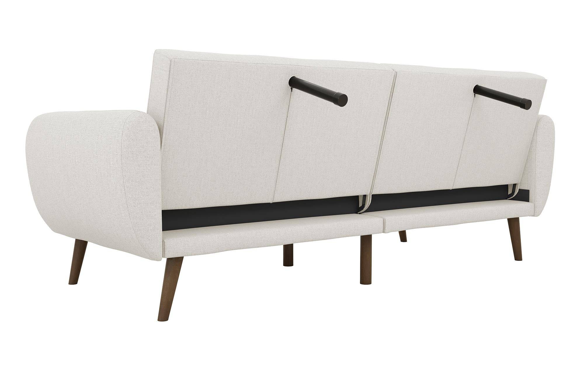 NOVOGRATZ Brittany Sofa Bed Wooden Legs - Linen - Light Grey - Price Crash Furniture