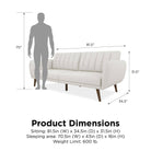 NOVOGRATZ Brittany Sofa Bed Wooden Legs - Linen - Light Grey - Price Crash Furniture