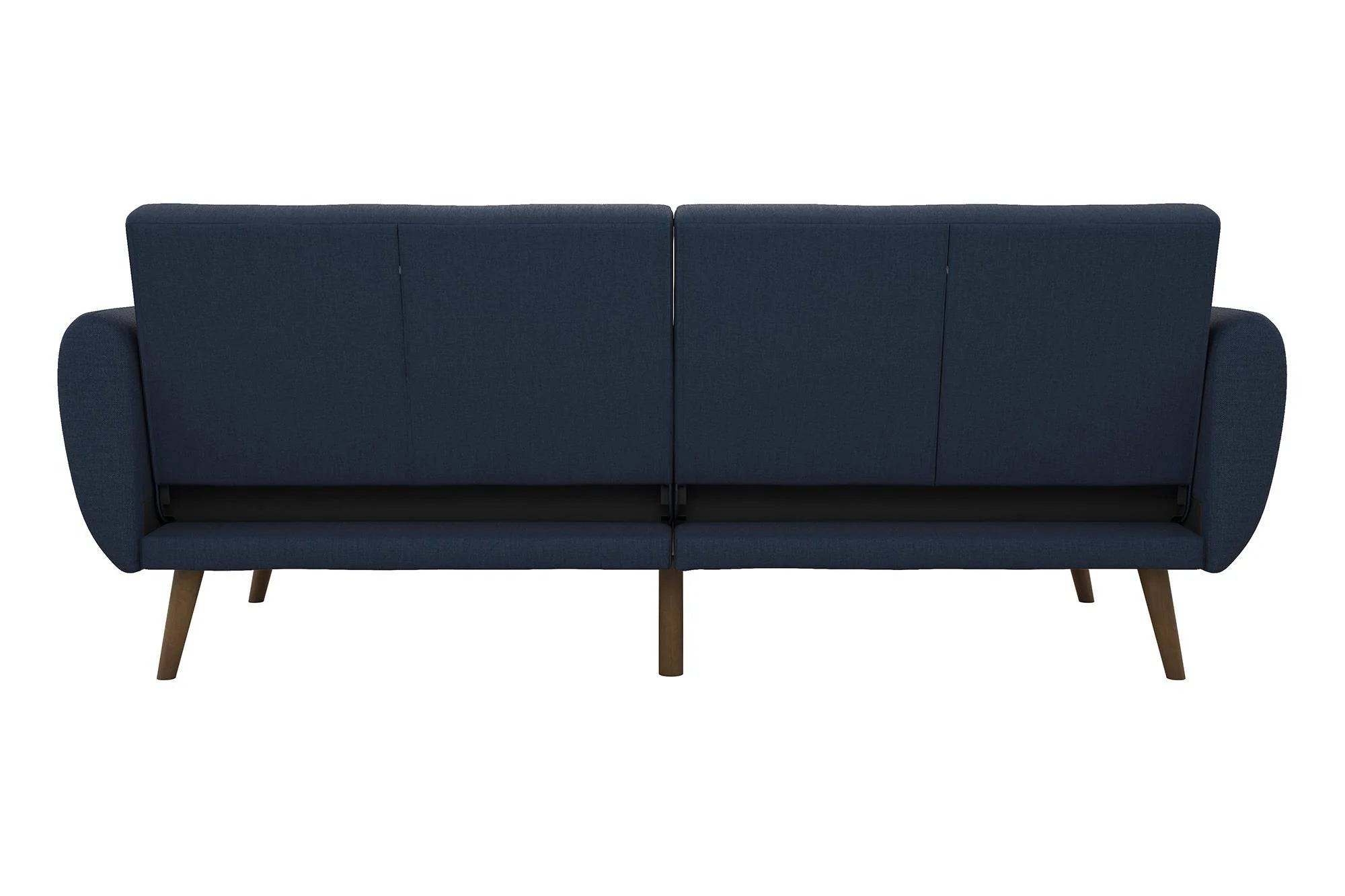 NOVOGRATZ Brittany Sofa Bed Wooden Legs - Linen - Navy - Price Crash Furniture