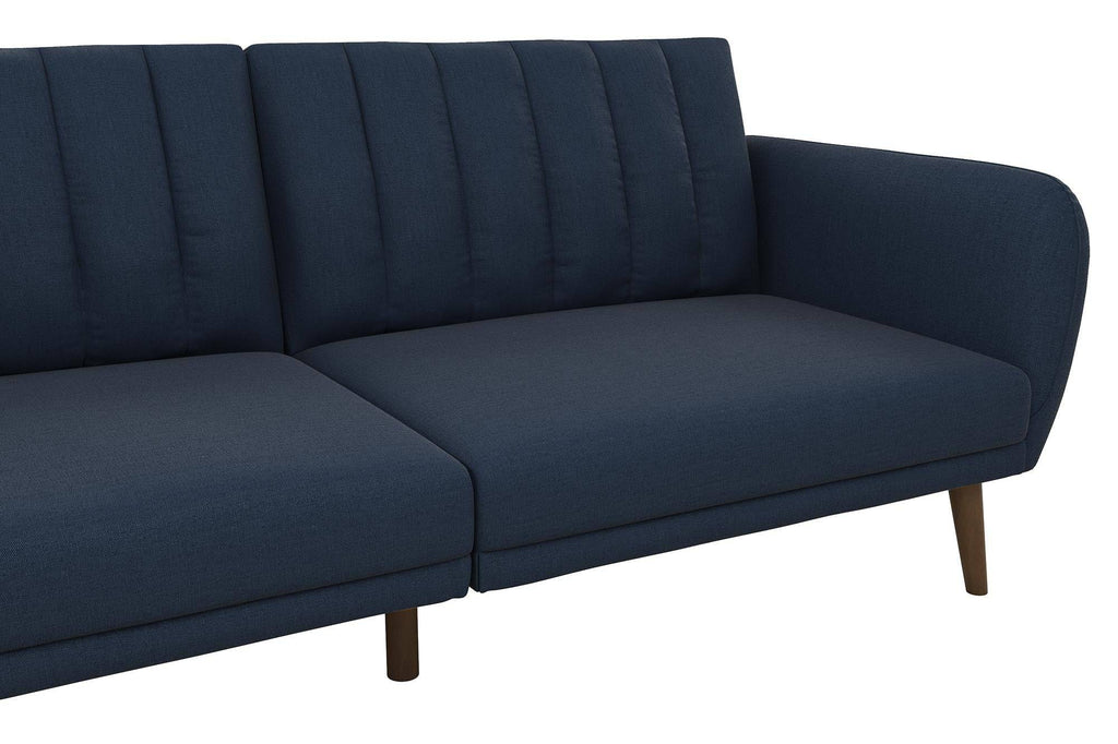 NOVOGRATZ Brittany Sofa Bed Wooden Legs - Linen - Navy - Price Crash Furniture