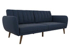 NOVOGRATZ Brittany Sofa Bed Wooden Legs - Linen - Navy - Price Crash Furniture