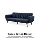 NOVOGRATZ Brittany Sofa Bed Wooden Legs - Linen - Navy - Price Crash Furniture