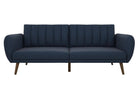 NOVOGRATZ Brittany Sofa Bed Wooden Legs - Linen - Navy - Price Crash Furniture