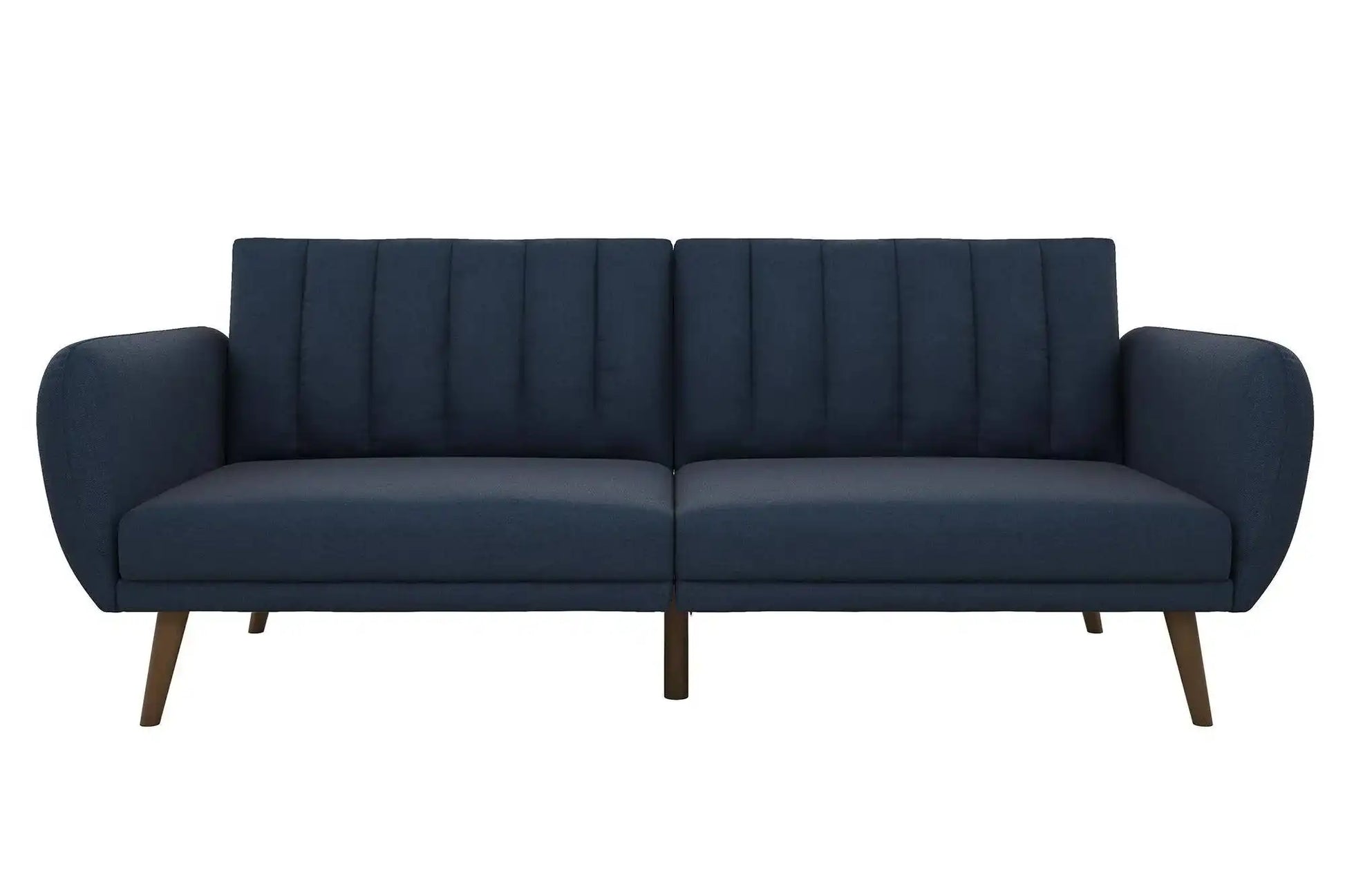 NOVOGRATZ Brittany Sofa Bed Wooden Legs - Linen - Navy - Price Crash Furniture