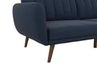 NOVOGRATZ Brittany Sofa Bed Wooden Legs - Linen - Navy - Price Crash Furniture