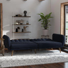 NOVOGRATZ Brittany Sofa Bed Wooden Legs - Linen - Navy - Price Crash Furniture