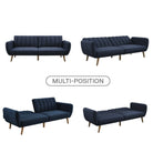 NOVOGRATZ Brittany Sofa Bed Wooden Legs - Linen - Navy - Price Crash Furniture