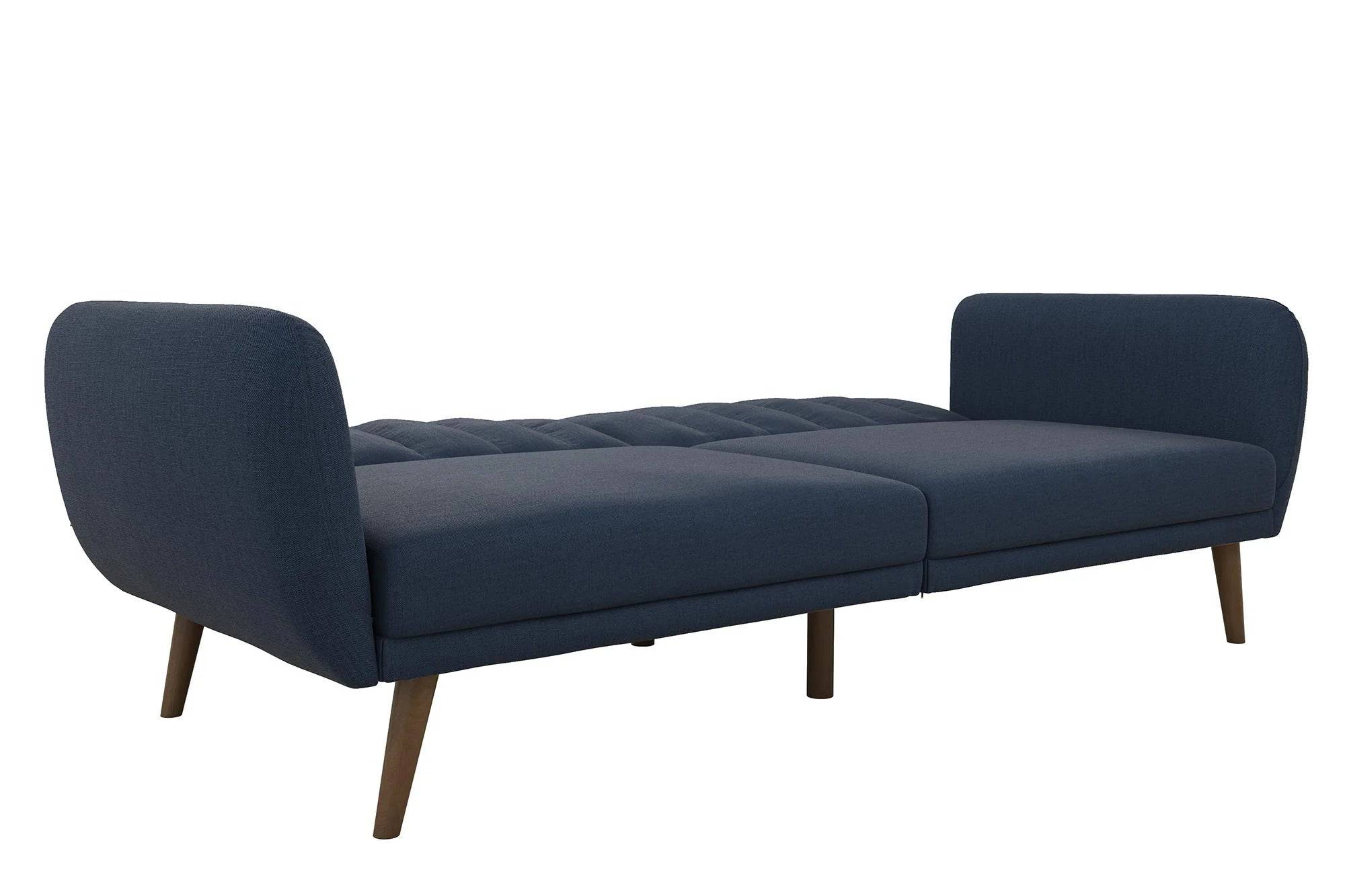 NOVOGRATZ Brittany Sofa Bed Wooden Legs - Linen - Navy - Price Crash Furniture