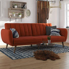 NOVOGRATZ Brittany Sofa Bed Wooden Legs - Linen - Orange - Price Crash Furniture