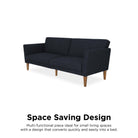 NOVOGRATZ Regal Futon Sofa Bed - Linen - Blue - Price Crash Furniture