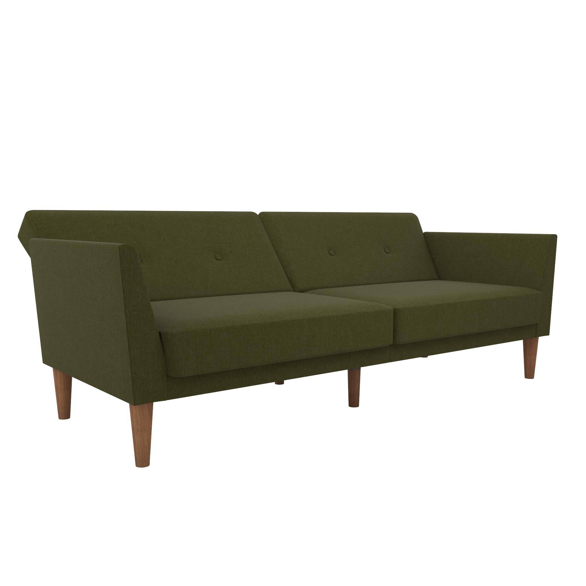 NOVOGRATZ Regal Futon Sofa Bed - Linen - Green - Price Crash Furniture