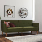 NOVOGRATZ Regal Futon Sofa Bed - Linen - Green - Price Crash Furniture